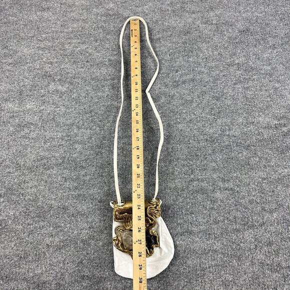 Vintage Carvalhus Crossbody Bag White Brass Crystal Amethyst Quartz Boho Artisan - Picture 10 of 11